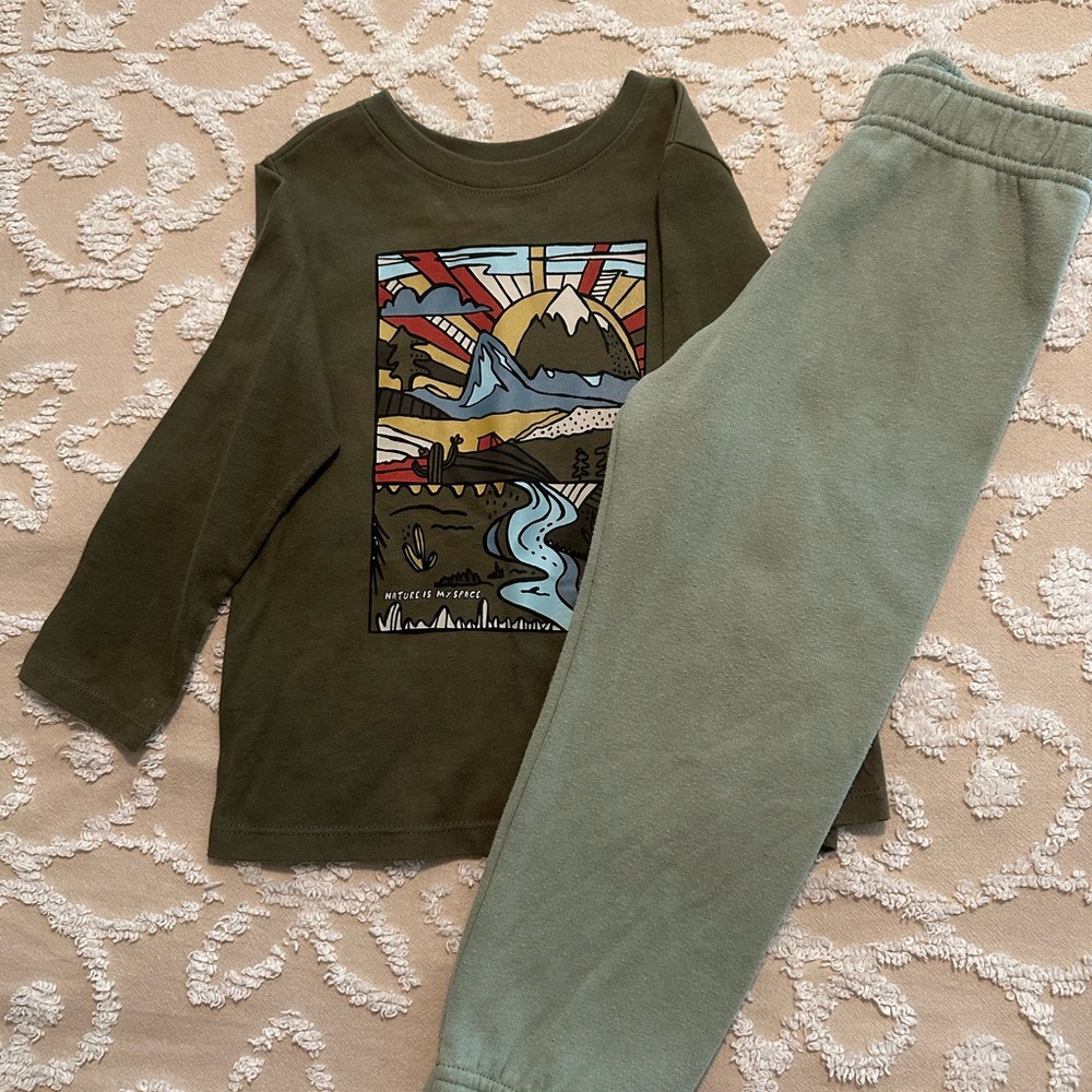 Garanimals Olive Green Jogger Set